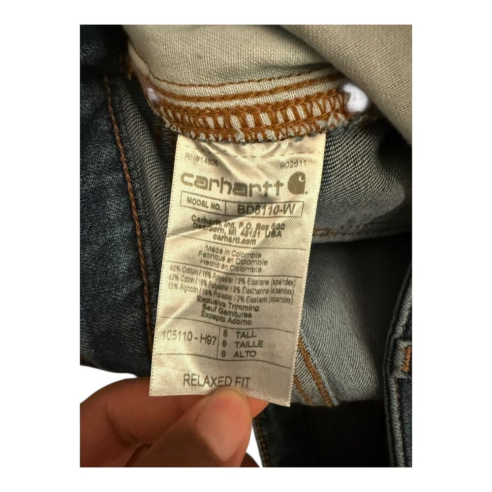 Carhartt Women’s Rugged Flex Relaxed Fit Double Front Jeans BD5110-W Size 8 Tall - Picture 6 of 9